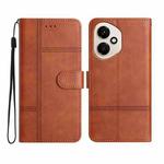 For Honor 400 Global Cowhide Texture Stitching Leather Phone Case(Brown)