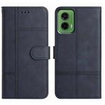 For Motorola Moto G35 Cowhide Texture Stitching Leather Phone Case(Dark Blue)