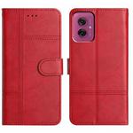 For Motorola Moto G55 Cowhide Texture Stitching Leather Phone Case(Red)