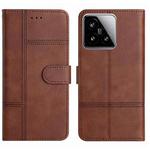 For Xiaomi 15 Cowhide Texture Stitching Leather Phone Case(Coffee)