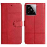 For Xiaomi 15 Cowhide Texture Stitching Leather Phone Case(Red)