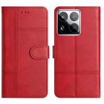 For Xiaomi 15 Pro Cowhide Texture Stitching Leather Phone Case(Red)