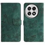 For OnePlus 13 Skin-feel Embossed Butterfly Leather Phone Case(Green)