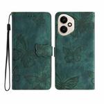 For Honor 400 Global Skin-feel Embossed Butterfly Leather Phone Case(Green)