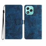 For Honor 400 Lite Skin-feel Embossed Butterfly Leather Phone Case(Blue)