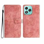 For Honor 400 Lite Skin-feel Embossed Butterfly Leather Phone Case(Pink)