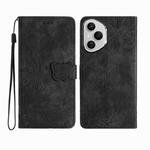 For Honor 400 Pro Global Skin-feel Embossed Butterfly Leather Phone Case(Black)
