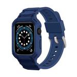 For Apple Watch Series 10 46mm Armor TPU Case Integrated Watch Band(Midnight Blue)