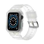 For Apple Watch Series 10 42mm Armor TPU Case Integrated Watch Band(Frosted Clear)