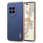 For Huawei nova 13 Pro AZNS Electroplated Edge Carbon Fiber Texture Phone Case(Blue)