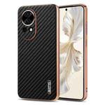 For Huawei nova 13 / nova 12 AZNS Electroplated Edge Carbon Fiber Texture Phone Case(Black)