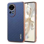 For Huawei nova 13 / nova 12 AZNS Electroplated Edge Carbon Fiber Texture Phone Case(Blue)