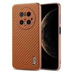 For Huawei Mate 70 Pro / 70 Pro+ AZNS Electroplated Edge Carbon Fiber Texture Phone Case(Brown)