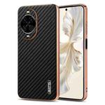 For Huawei nova 14 AZNS Electroplated Edge Carbon Fiber Texture Phone Case(Black)