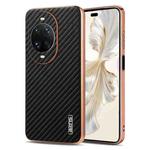 For Huawei nova 14 Pro AZNS Electroplated Edge Carbon Fiber Texture Phone Case(Black)