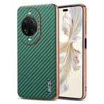 For Huawei nova 14 Ultra AZNS Electroplated Edge Carbon Fiber Texture Phone Case(Green)