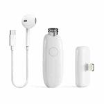 FUNSNAP M3 Digital Audio Wireless Microphone Mic Tok with Monitoring Earphones, Version:8 Pin(White)