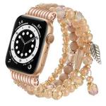 For Apple Watch 42mm / 41mm / 40mm / 38mm Tassel Beaded Chain Watch Band(Rose Gold)