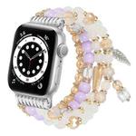 For Apple Watch 42mm / 41mm / 40mm / 38mm Tassel Beaded Chain Watch Band(Purple)