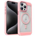 For iPhone 15 Pro Honeycomb Cooling MagSafe Phone Case(Pink)