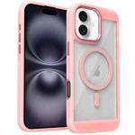 For iPhone 16 Honeycomb Cooling MagSafe Phone Case(Pink)