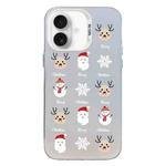 For iPhone 16 Plus Christmas Series PC Full Coverage Pattern Phone Case(CW060 White)