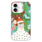 For iPhone 16 Plus Christmas Series PC Full Coverage Pattern Phone Case(CW061 White)