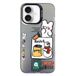 For iPhone 16 Plus Christmas Series PC Full Coverage Pattern Phone Case(CK050 Black)