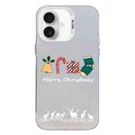 For iPhone 16 Plus Christmas Series PC Full Coverage Pattern Phone Case(CW052 White)