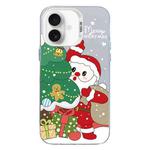 For iPhone 16 Plus Christmas Series PC Full Coverage Pattern Phone Case(CW058 White)