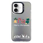 For iPhone 16 Christmas Series PC Full Coverage Pattern Phone Case(CK052 Black)