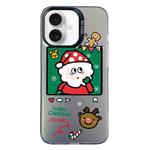 For iPhone 16 Christmas Series PC Full Coverage Pattern Phone Case(CK053 Black)