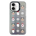 For iPhone 16 Christmas Series PC Full Coverage Pattern Phone Case(CK060 Black)