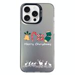 For iPhone 15 Pro Max Christmas Series PC Full Coverage Pattern Phone Case(CK052 Black)