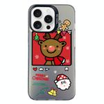 For iPhone 15 Pro Max Christmas Series PC Full Coverage Pattern Phone Case(CK054 Black)