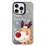 For iPhone 15 Pro Max Christmas Series PC Full Coverage Pattern Phone Case(CK055 Black)