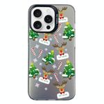 For iPhone 15 Pro Max Christmas Series PC Full Coverage Pattern Phone Case(CK057 Black)