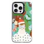 For iPhone 15 Pro Max Christmas Series PC Full Coverage Pattern Phone Case(CK061 Black)