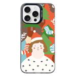 For iPhone 15 Pro Max Christmas Series PC Full Coverage Pattern Phone Case(CK062 Black)