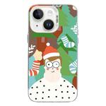 For iPhone 15 Plus Christmas Series PC Full Coverage Pattern Phone Case(CW061 White)