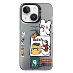 For iPhone 15 Plus Christmas Series PC Full Coverage Pattern Phone Case(CK050 Black)