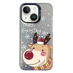 For iPhone 15 Plus Christmas Series PC Full Coverage Pattern Phone Case(CK055 Black)