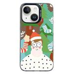 For iPhone 15 Plus Christmas Series PC Full Coverage Pattern Phone Case(CK061 Black)