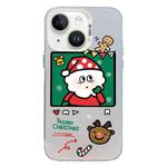 For iPhone 15 Plus Christmas Series PC Full Coverage Pattern Phone Case(CW053 White)