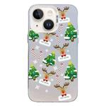 For iPhone 15 Plus Christmas Series PC Full Coverage Pattern Phone Case(CW057 White)