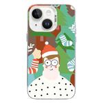 For iPhone 15 Christmas Series PC Full Coverage Pattern Phone Case(CW061 White)