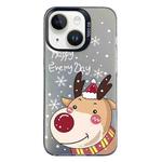 For iPhone 15 Christmas Series PC Full Coverage Pattern Phone Case(CK055 Black)