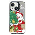 For iPhone 15 Christmas Series PC Full Coverage Pattern Phone Case(CK058 Black)