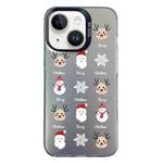 For iPhone 15 Christmas Series PC Full Coverage Pattern Phone Case(CK060 Black)