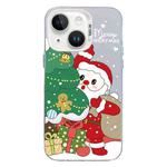 For iPhone 14 Plus Christmas Series PC Full Coverage Pattern Phone Case(CW058 White)